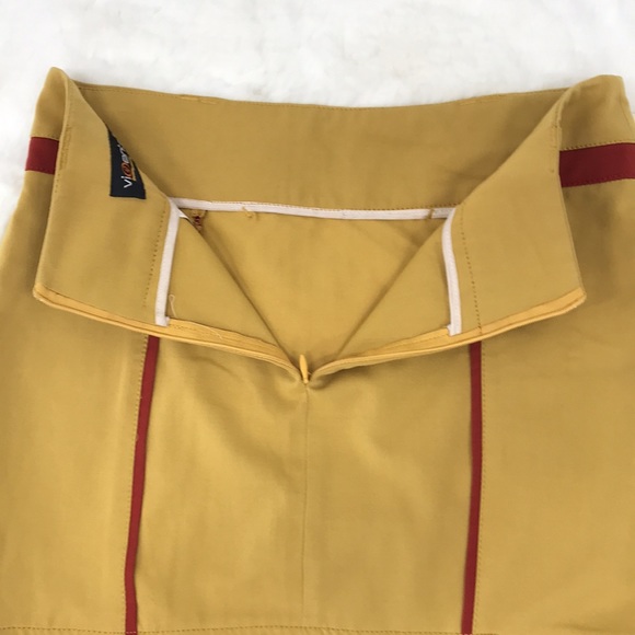 Vivento Colorblock Rust Mustard Unique Pencil Skirt - Picture 6 of 8